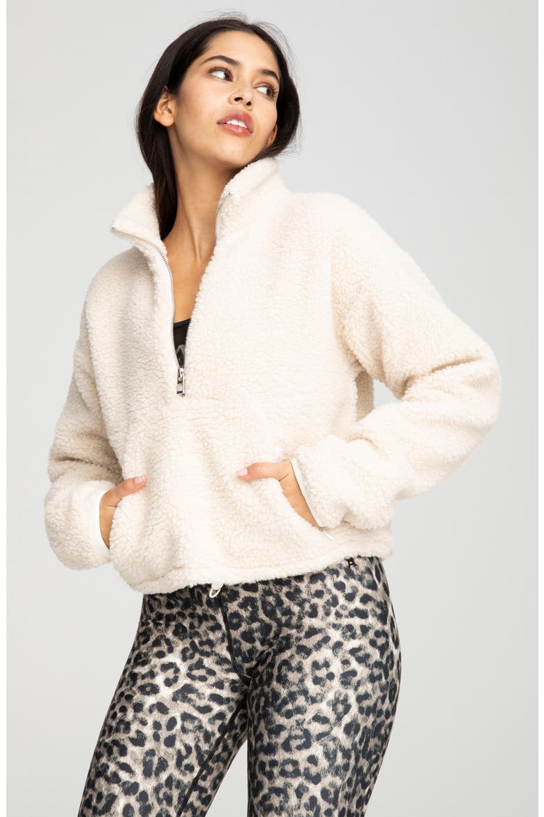 High Pile Fleece Pullover, Alternate, color, BONE
