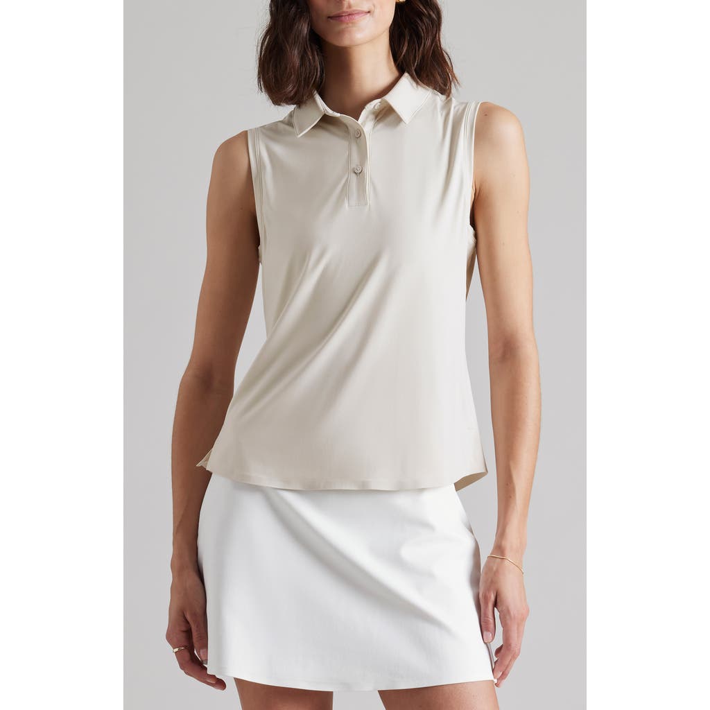 Rhone Course To Court Sleeveless Polo In Sand