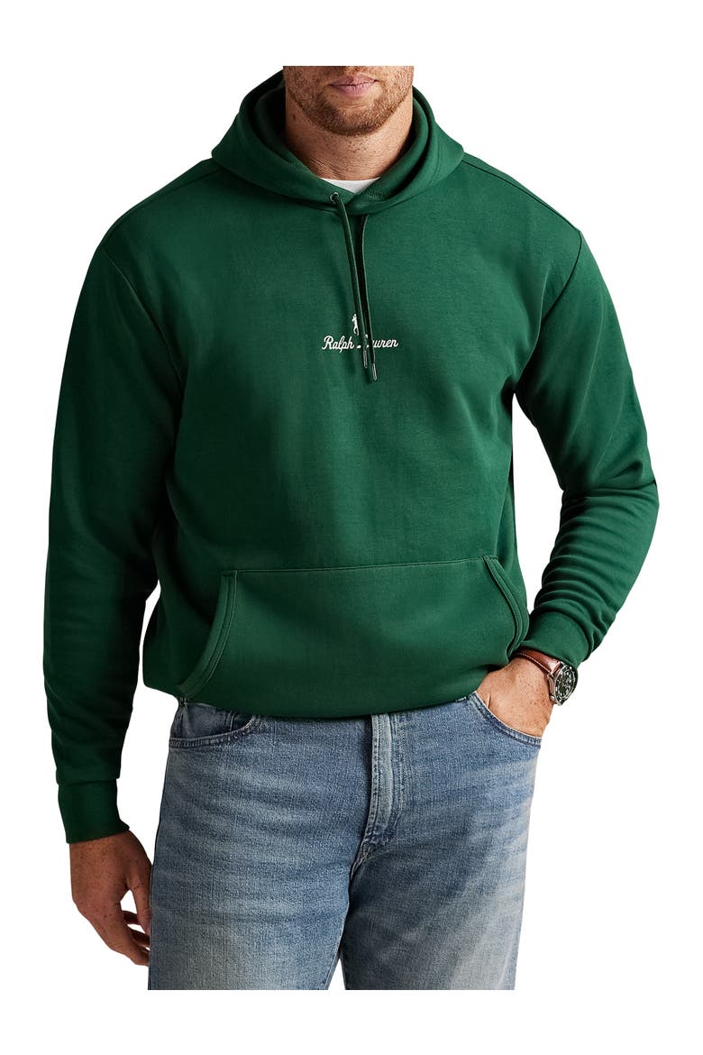 Big & Tall Logo Double-Knit Hoodie, Main, color, VINTAGE PINE