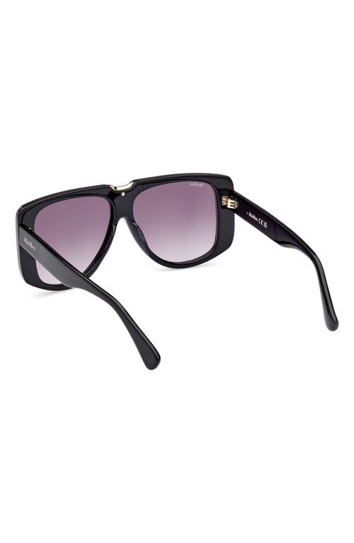 Max Mara Spark 57mm Polarized Shield Sunglasses In Black