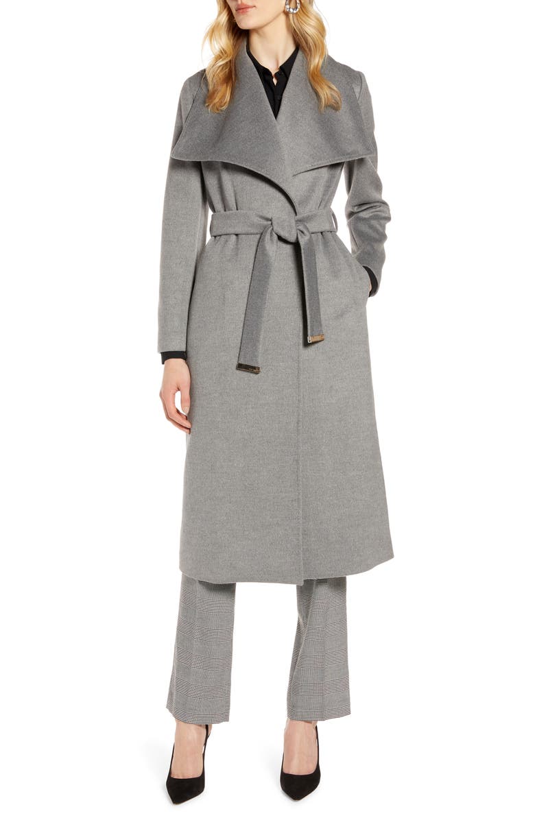 Ted Baker London Wide Collar Brushed Wrap Coat, Main, color, 