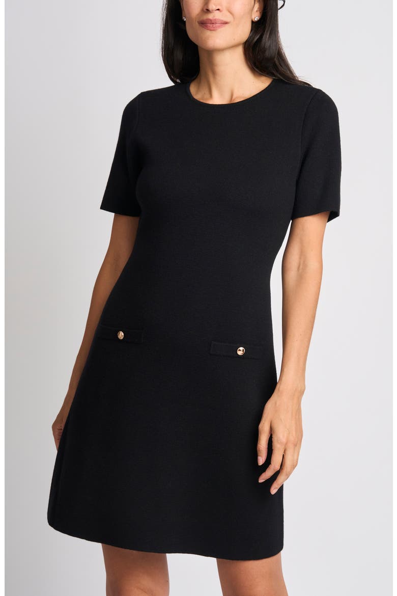Short Sleeve Minidress, Alternate, color, RICH BLACK