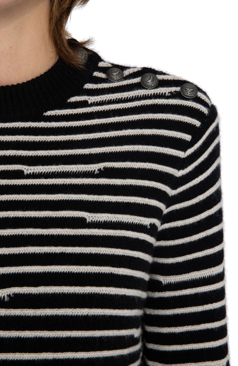 Zadig & Voltaire Spiky Stripes Wool & Cashmere Sweater, Alternate, color, 