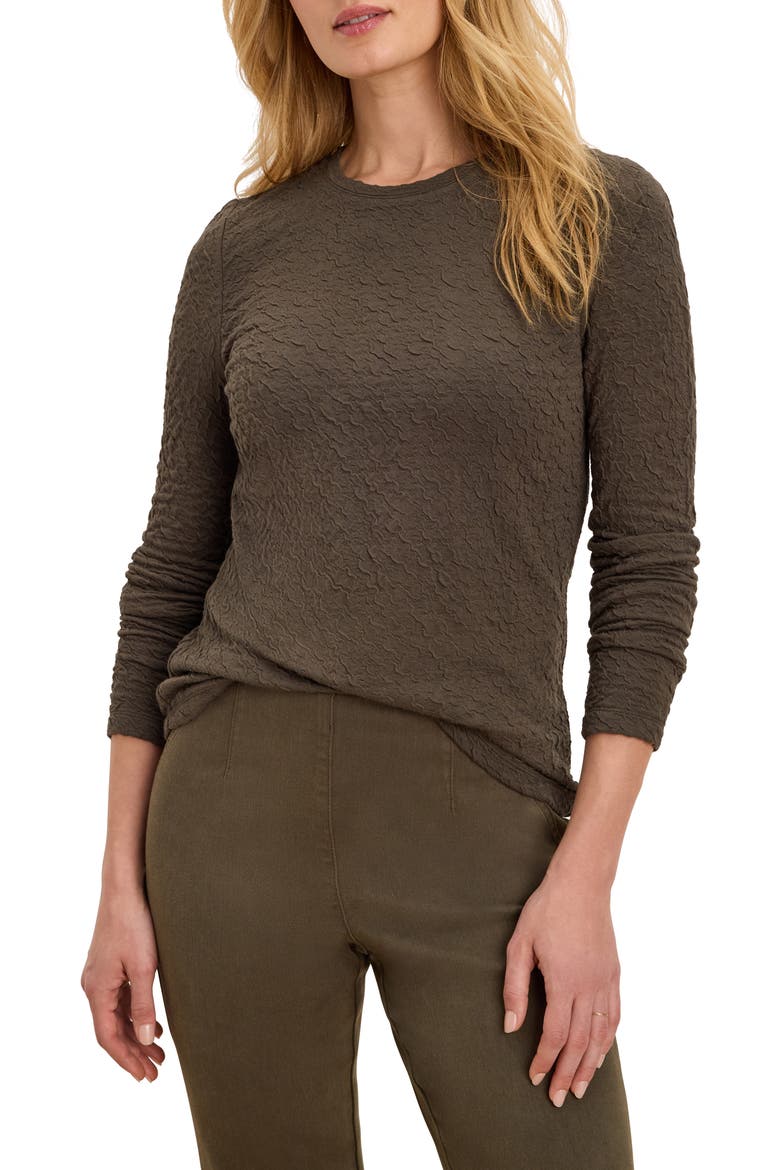 Crinkle Knit Top, Main, color, KELP