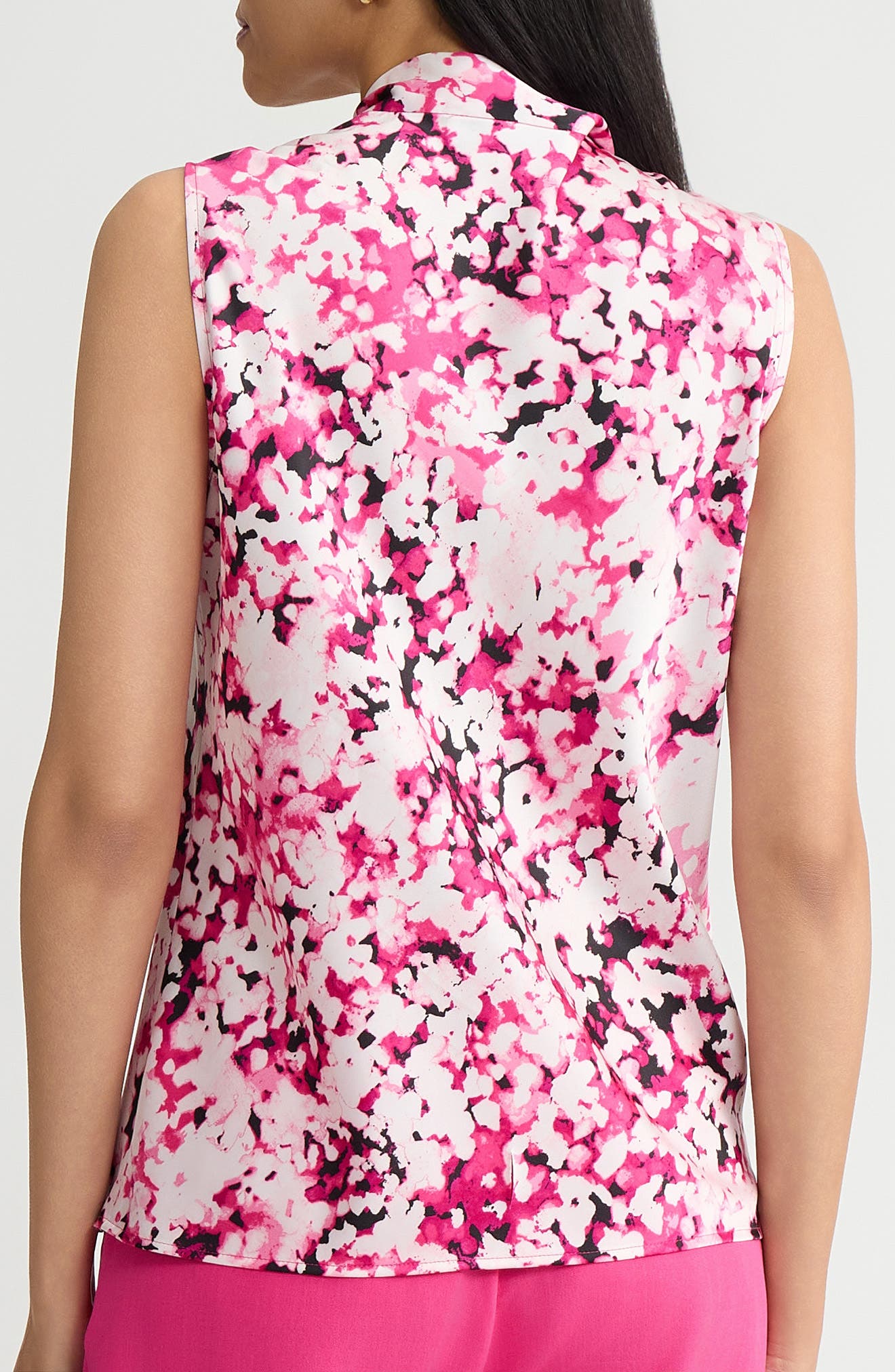 Tie Neck Sleeveless Bias Cut Satin Top - image 2