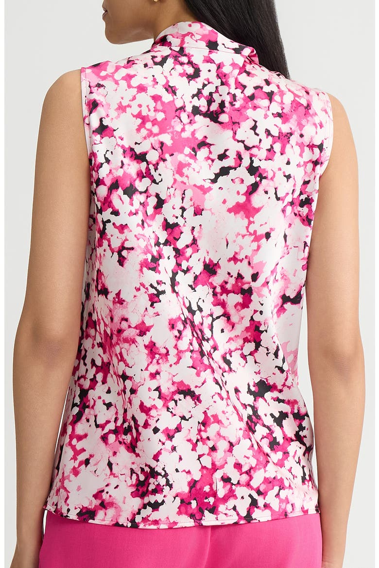 Tie Neck Sleeveless Bias Cut Satin Top, Alternate, color, PINK PERFECTION MULTI