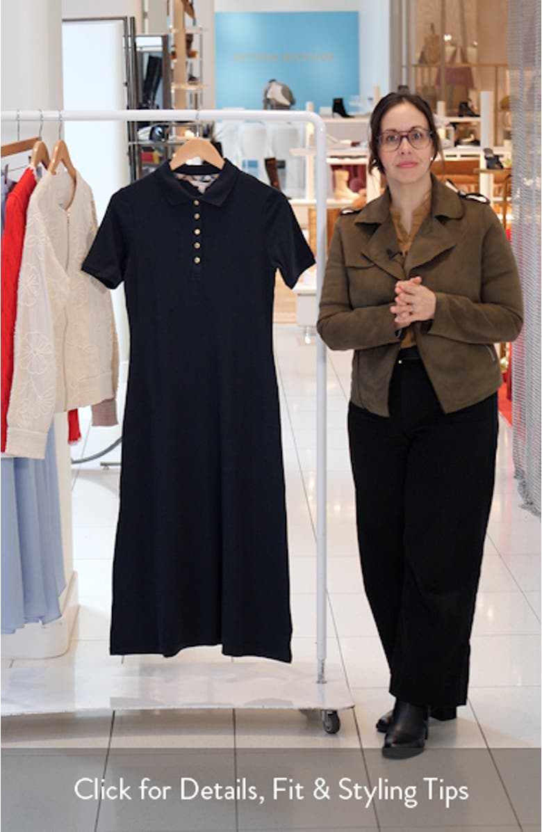 Celeste Stretch Cotton Piqué Polo Midi Dress, sales video thumbnail