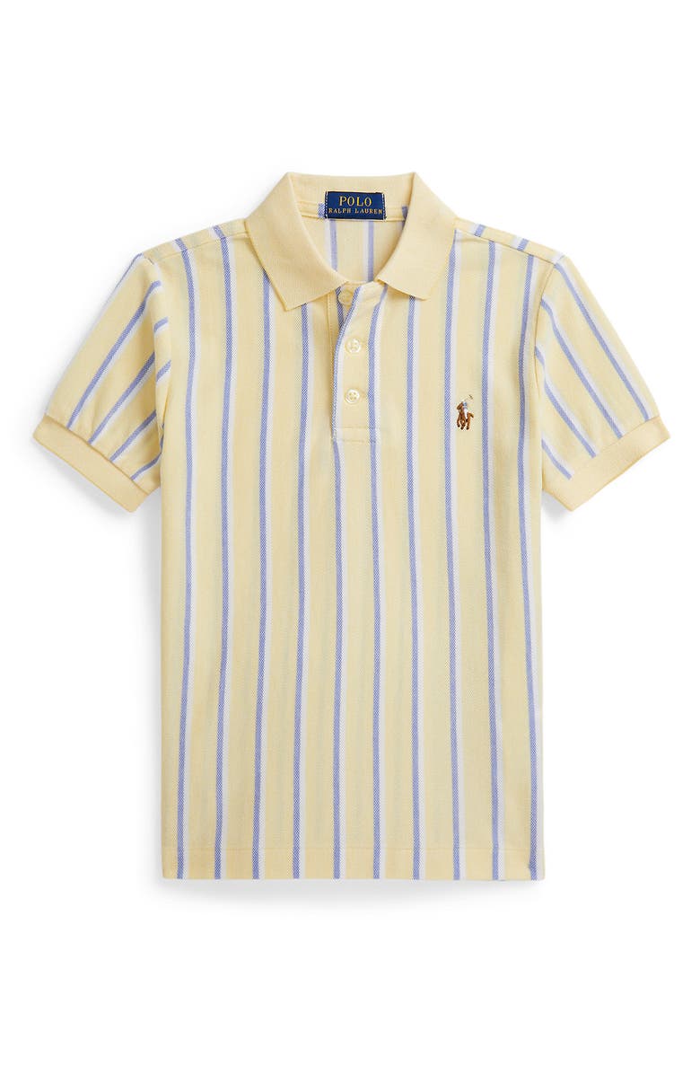 Polo Ralph Lauren Kids' Stripe Cotton Piqué Polo, Main, color, T-Bird Yellow Multi
