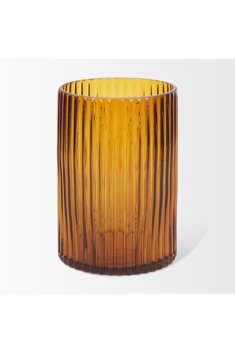 Dawn Ribbed Glass Vase, Alternate, color, Yellow