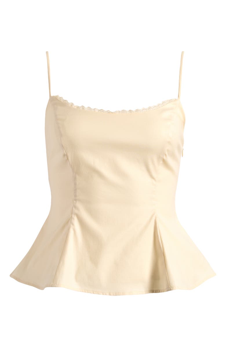 Reformation Genevieve Cotton Peplum Camisole, Alternate, color, Sugar