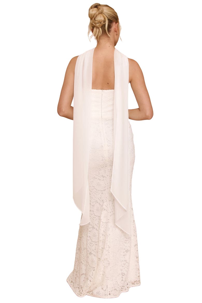Lace Bandeau Scarf Detail Maxi Dress, Alternate, color, Ivory