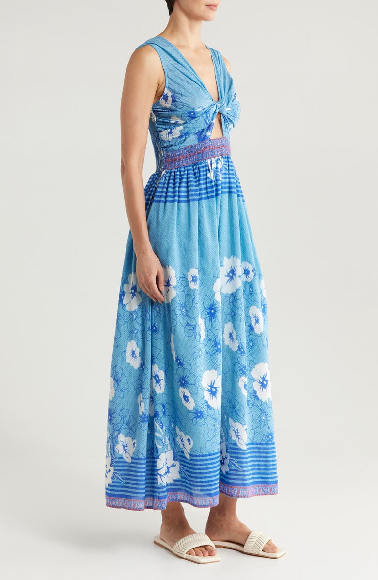 ALICIA BELL Willow Cutout Sleeveless Cover-Up Maxi Dress, Alternate, color, Blue White Flowers