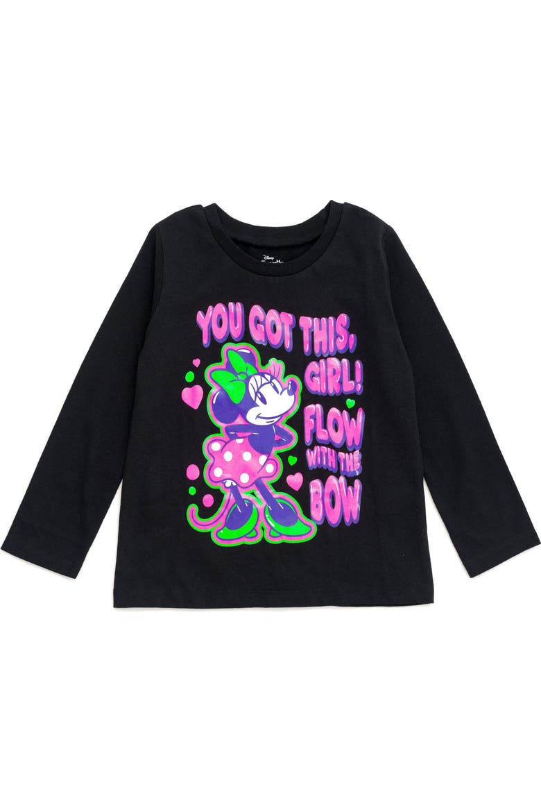 Minnie Mouse 2-Piece Long Sleeve T-Shirt Set, Alternate, color, Black White Minnie