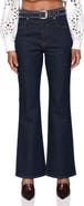 Avec Les Filles Studded Belt High Waist Flare Leg Jeans