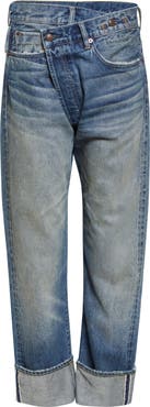 R13 Cuffed Crossover Straight Leg Jeans | Nordstrom