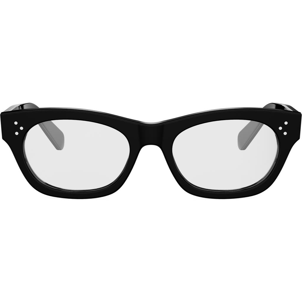 Celine 3 Dots 53mm Cat Eye Optical Glasses In Black