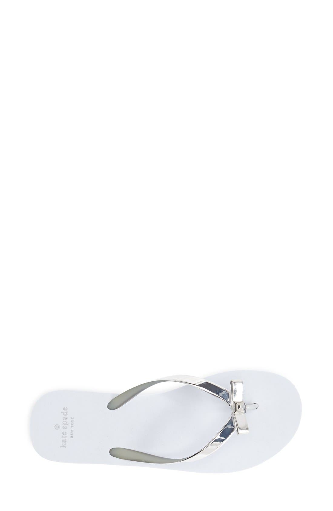 'happily' flip flop, Alternate, color, SILVER/ WHITE