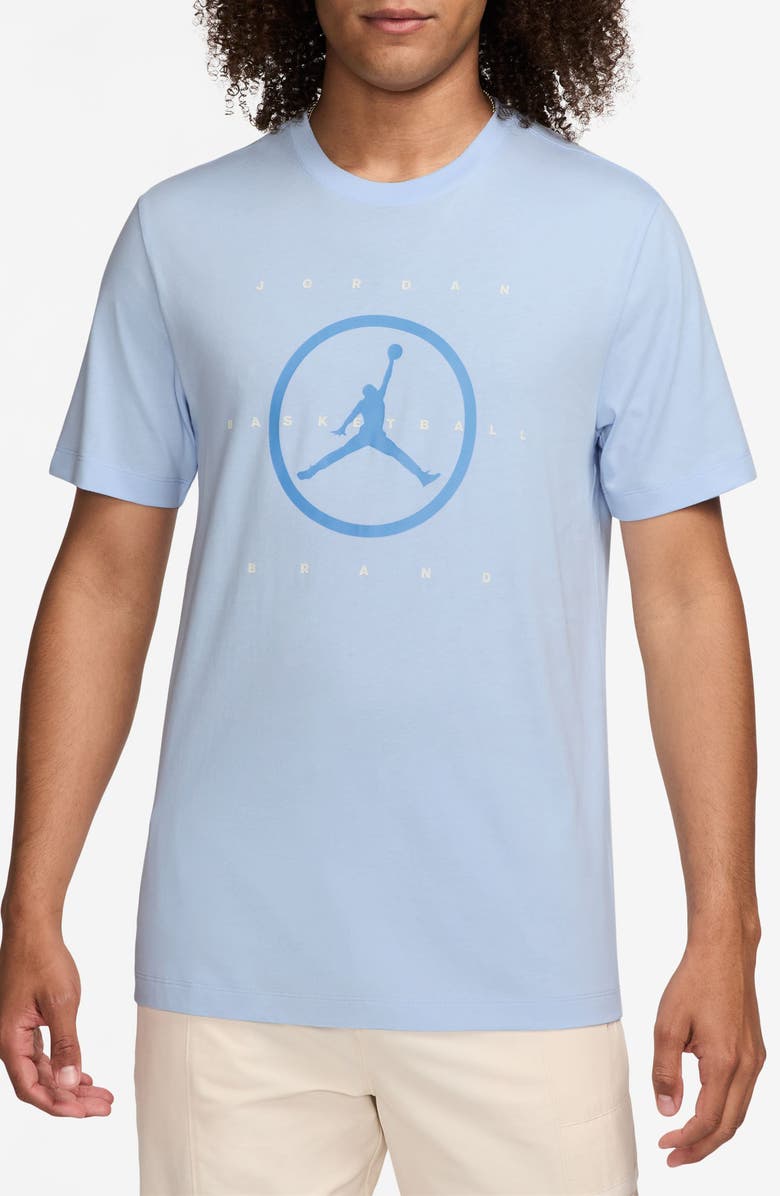 Jordan Flight Essentials Cotton Graphic T-Shirt, Main, color, Hydrogen Blue/ Sail/ Blue