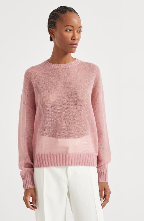 Brunello Cucinelli Sweater With Monili In Pink