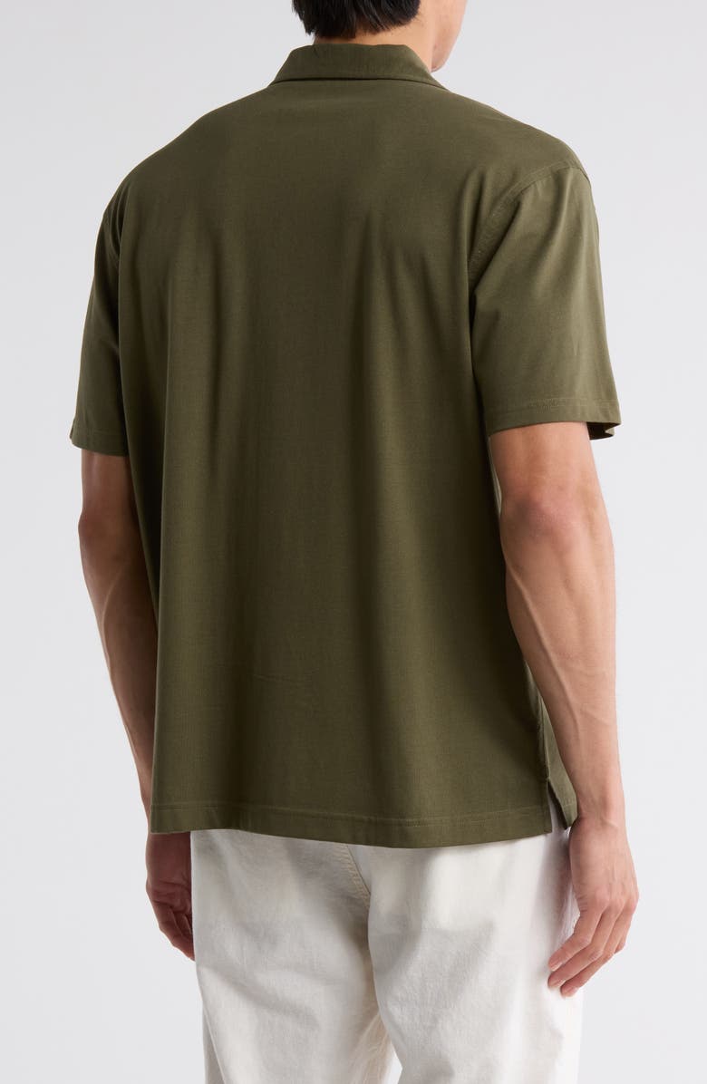 14th & Union Jersey Short Sleeve Button-Up Resort Shirt, Alternate, color, Olive Night