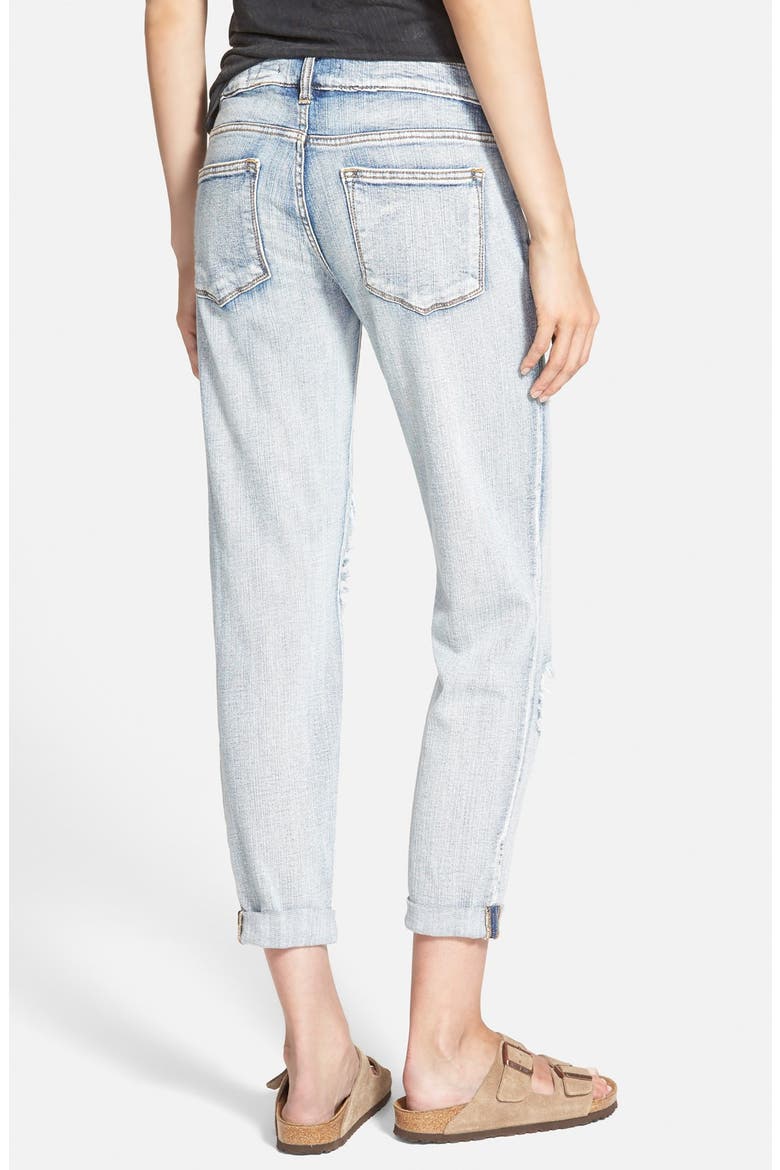 Destroyed Boyfriend Jeans, Alternate, color, MEDIUM WASH