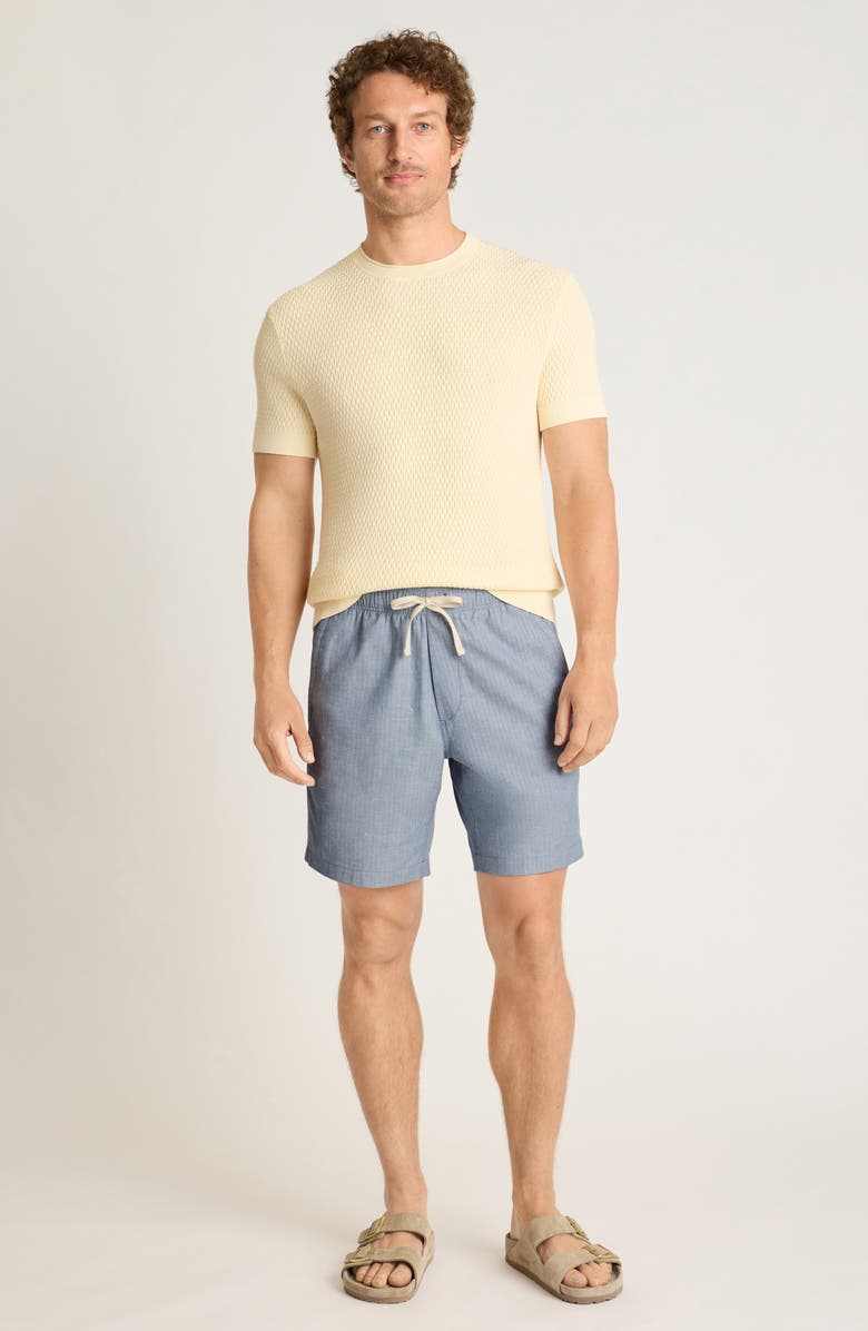 Bonobos Nomad Herringbone Cotton & Linen Shorts, Alternate, color, Light Blue Herringbone Linen