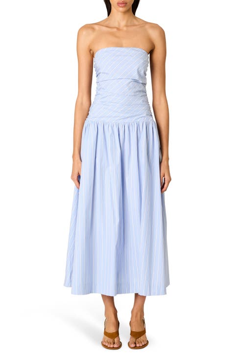 Mulholland Strapless Cotton Midi Dress