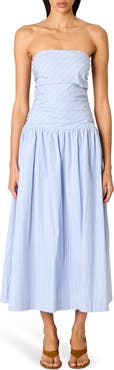 Nia Mulholland Strapless Cotton Midi Dress
