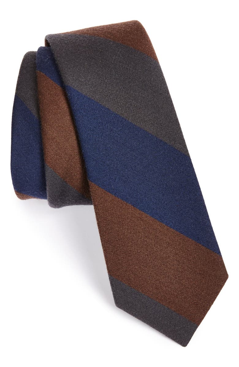The Tie Bar Wool & Silk Stripe Tie, Main, color, 