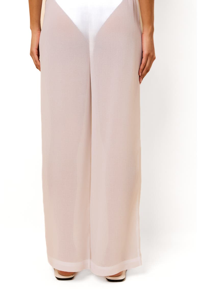 Ashling Pleated Sheer Cover-Up Pants, Alternate, color, OPTIC WHITE