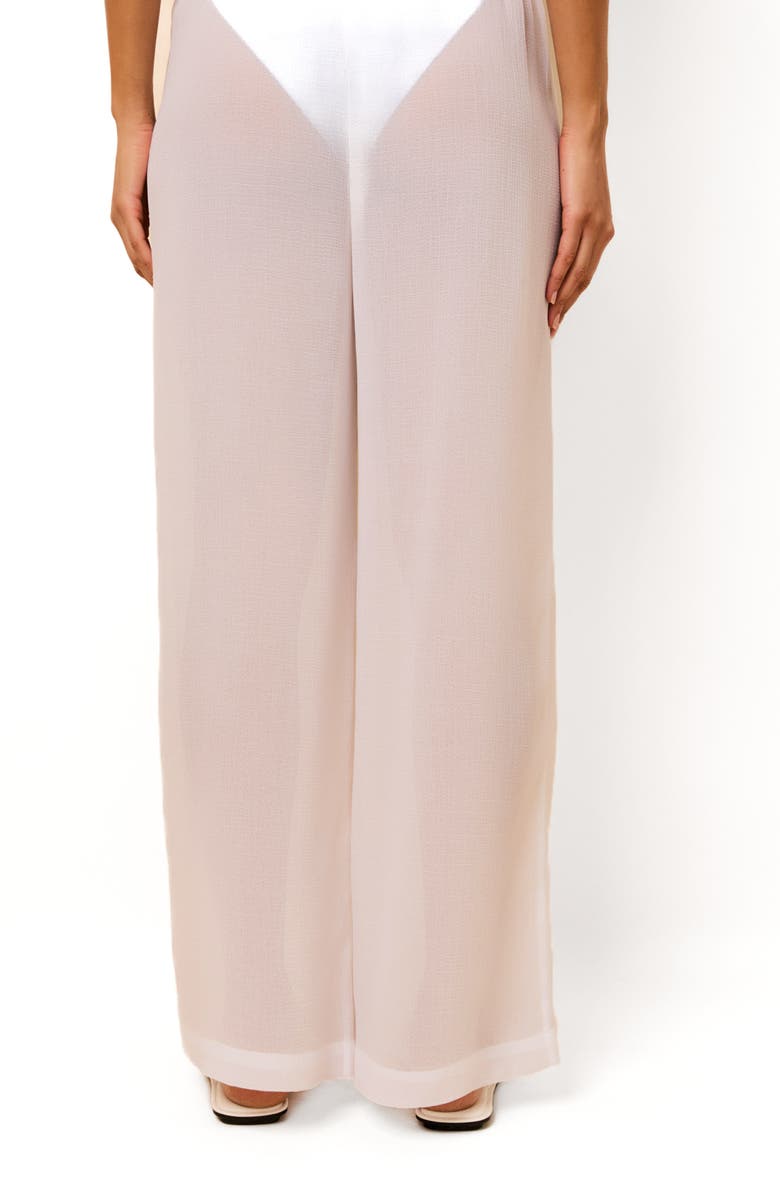 Solid & Striped Ashling Pleated Sheer Cover-Up Pants, Alternate, color, Optic White