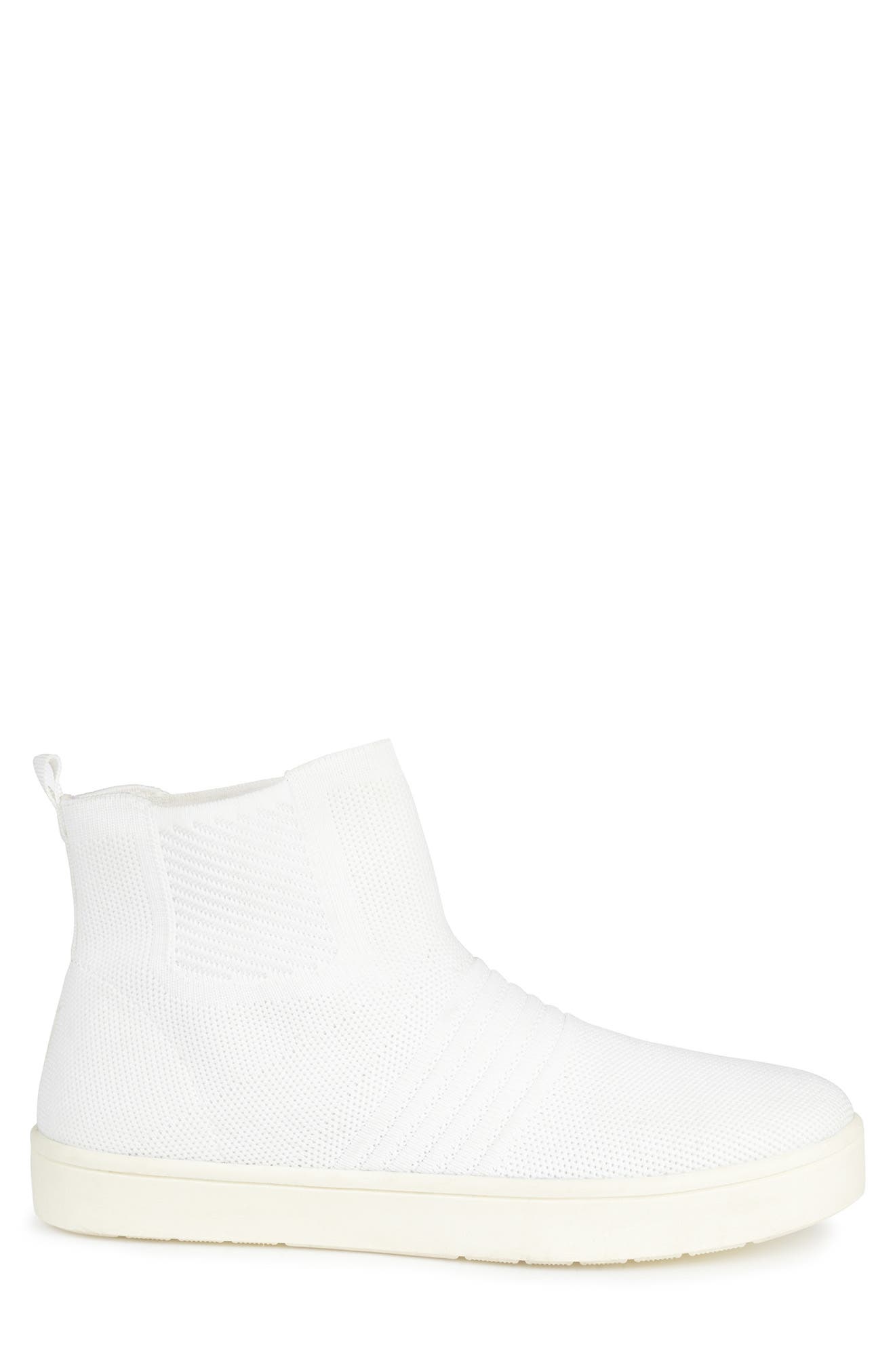 Journee Collection Journee Kody High Top Knit Slip-On Sneaker, Alternate, color, White