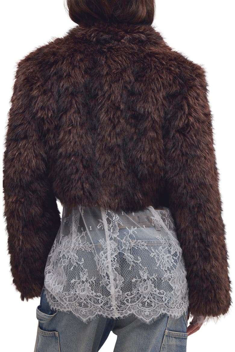 Supernova Cropped Faux Fur Jacket, Alternate, color, MOCHACCINO COMBO