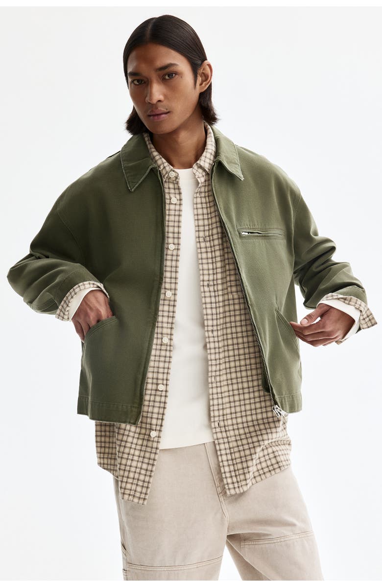 H&M Collared Jacket, Alternate, color, Khaki Green