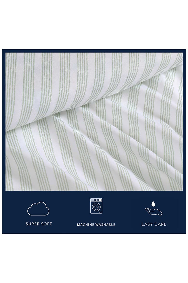 Beasley Stripe Cooling Microfiber Sheet Set, Alternate, color, SAGE/ WHITE