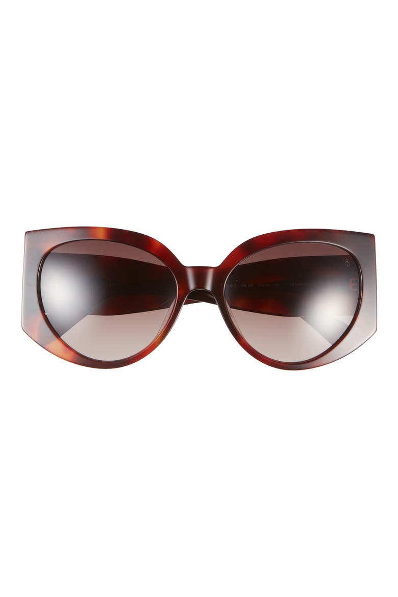 58mm Round Sunglasses, Main, color, BLACK