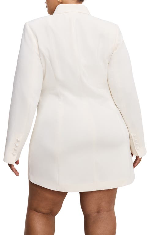 Shop Good American Luxe Suiting Exec Long Sleeve Blazer Minidress In Cloud White001