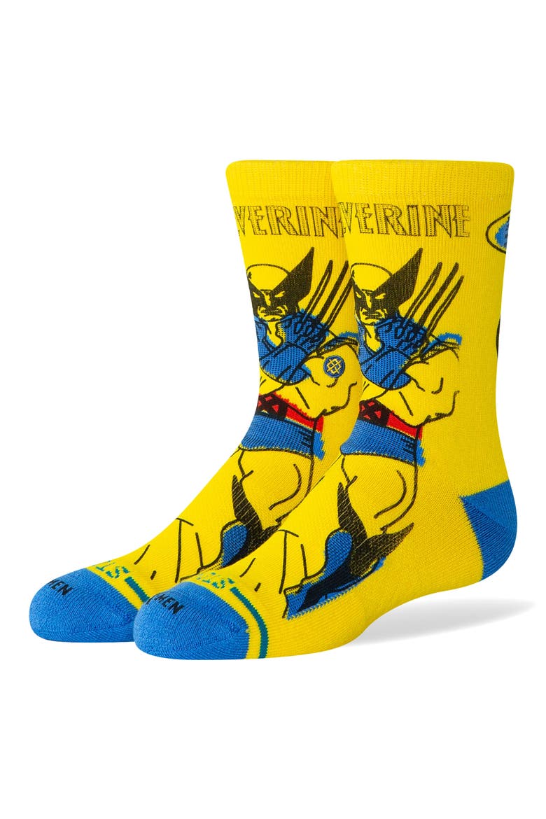Kids' Wolverine Crew Socks, Main, color, YELLOW