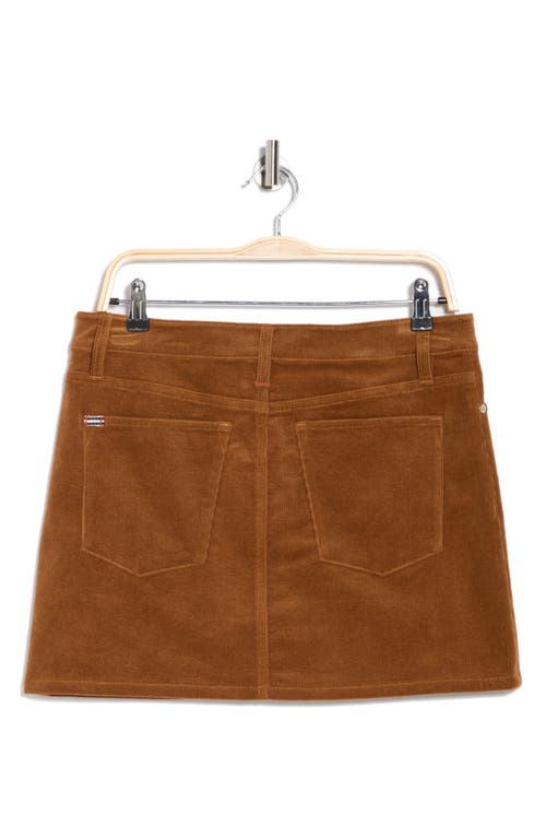 Alice And Olivia Alice + Olivia Joss High Waist Button Fly Corduroy Miniskirt In Brown