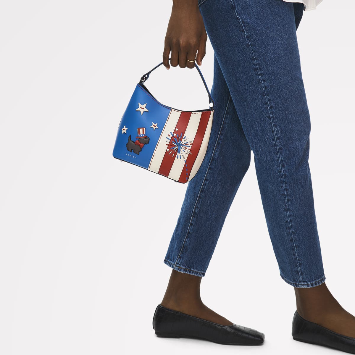 Radley Fireworks And Stripes Small Open Top Crossbody Bag, Alternate, color, Cobalt