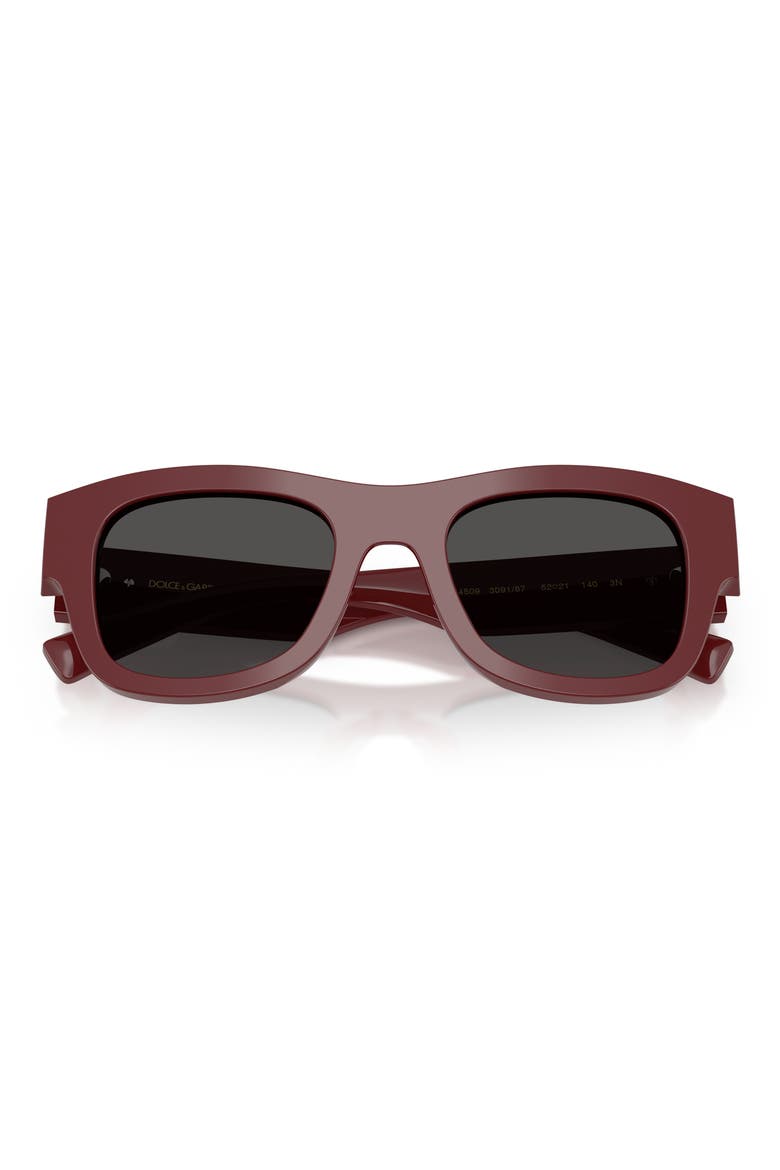 50mm Square Sunglasses, Alternate, color, BORDEAUX / DARK GREY