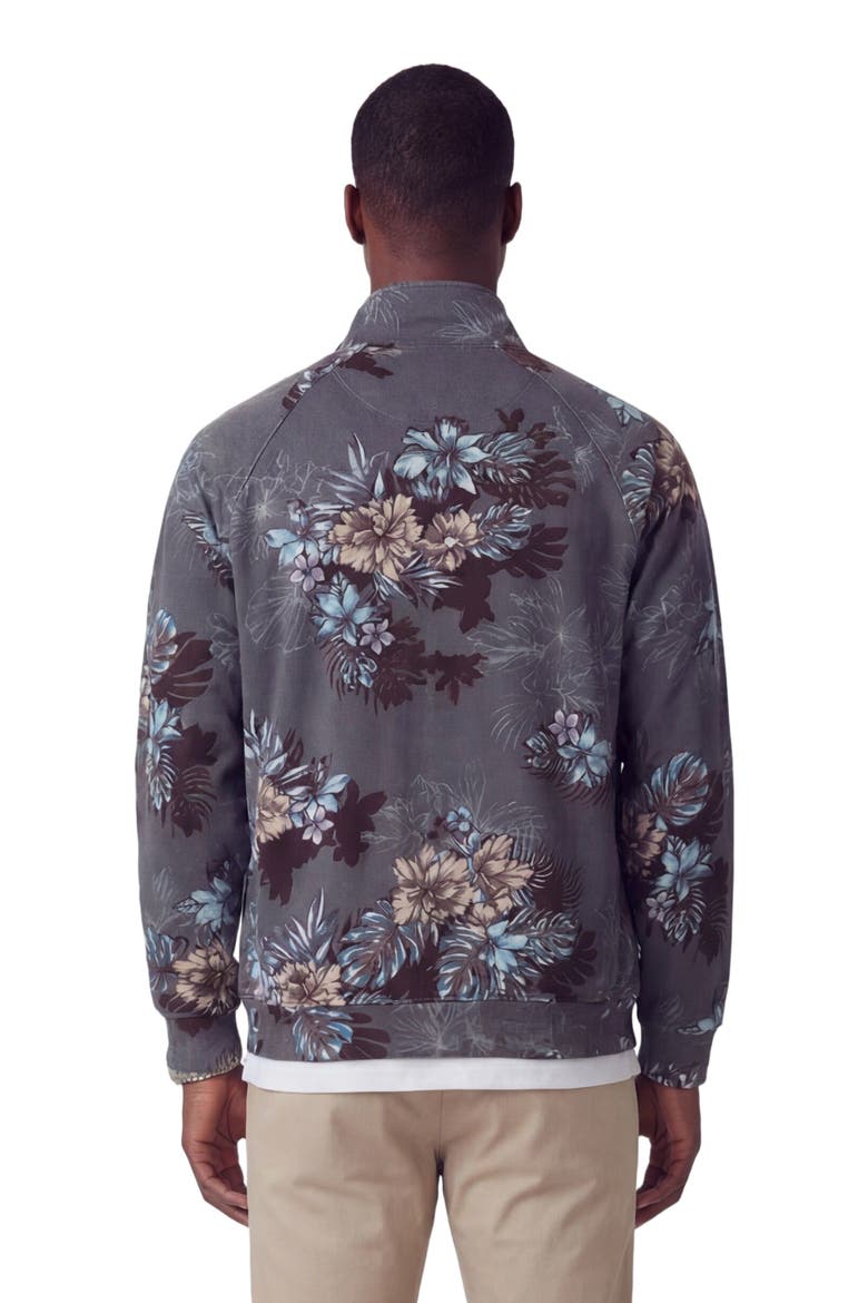 Exotic Floral Mens Printed Zip Jacket, Alternate, color, EXOTIC FLORAL BLACK