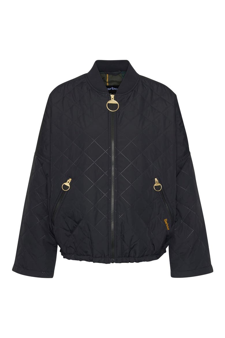 Emlyn Quilted Bomber Jacket, Alternate, color, BLACK/ ANCIENT