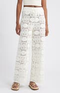 Rails x LSPACE Maja Seashell Patchwork Crochet Wide Leg Pants