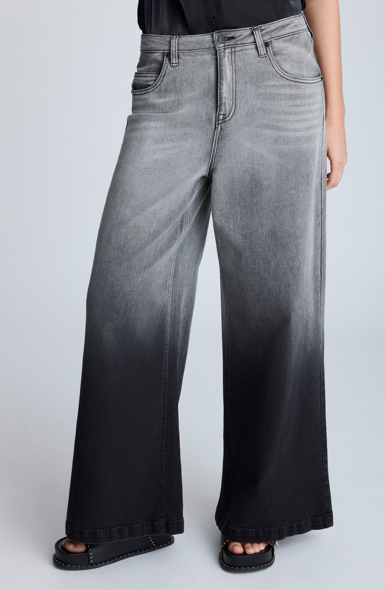 Kenneth Cole Gradient Dyed Wide Leg Jeans, Alternate, color, Gradient Nik Wash
