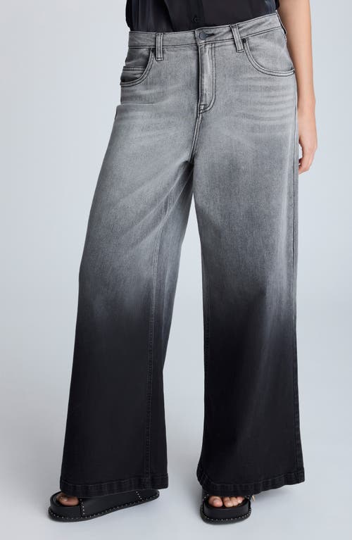 Kenneth Cole Gradient Dyed Wide Leg Jeans In Gradient Nik Wash