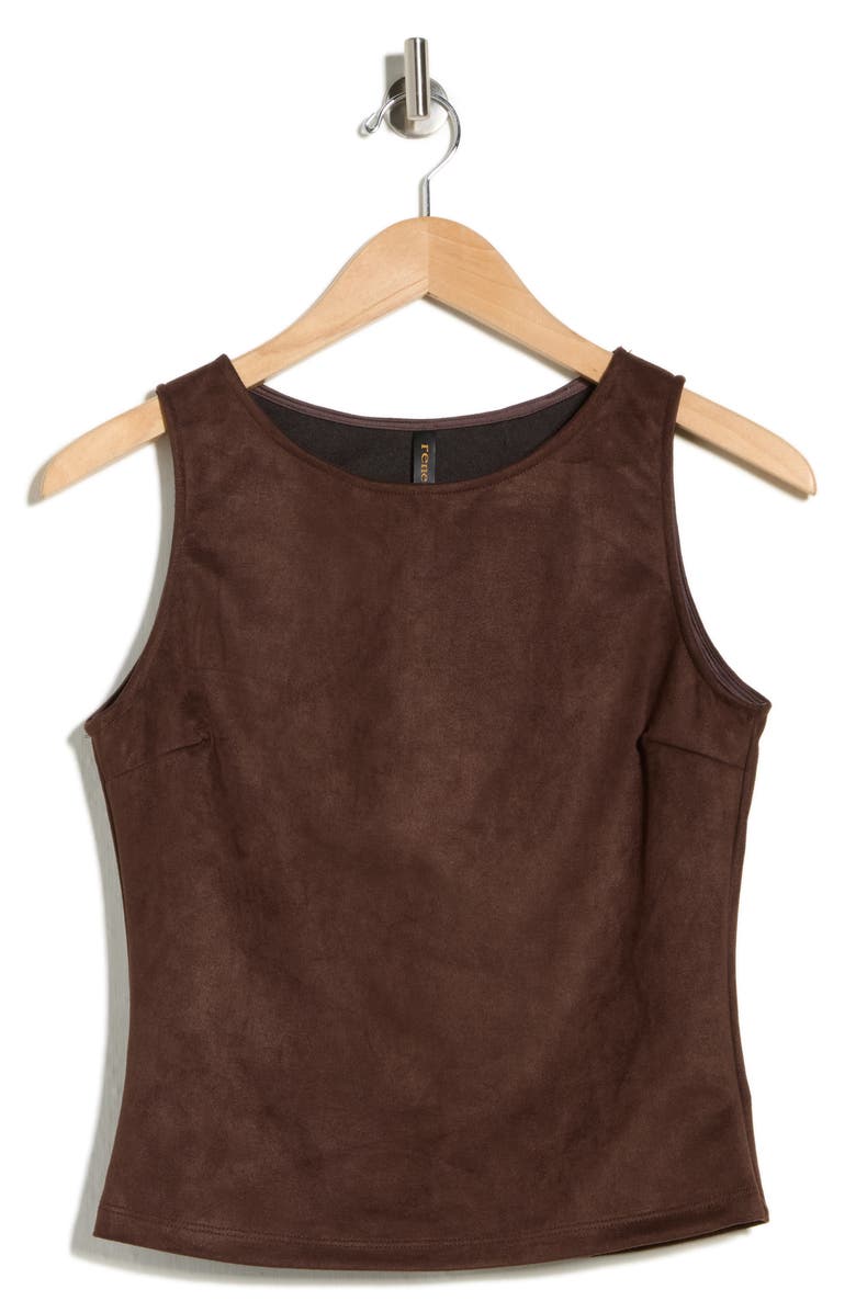 Renee C Faux Suede Sleeveless Top, Main, color, Chocolate