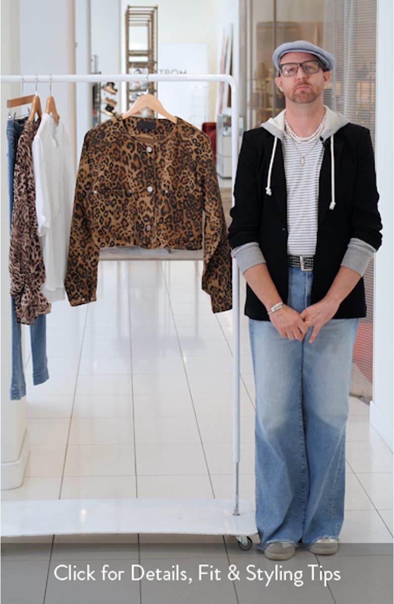 Crop Leopard Print Denim Jacket, sales video thumbnail