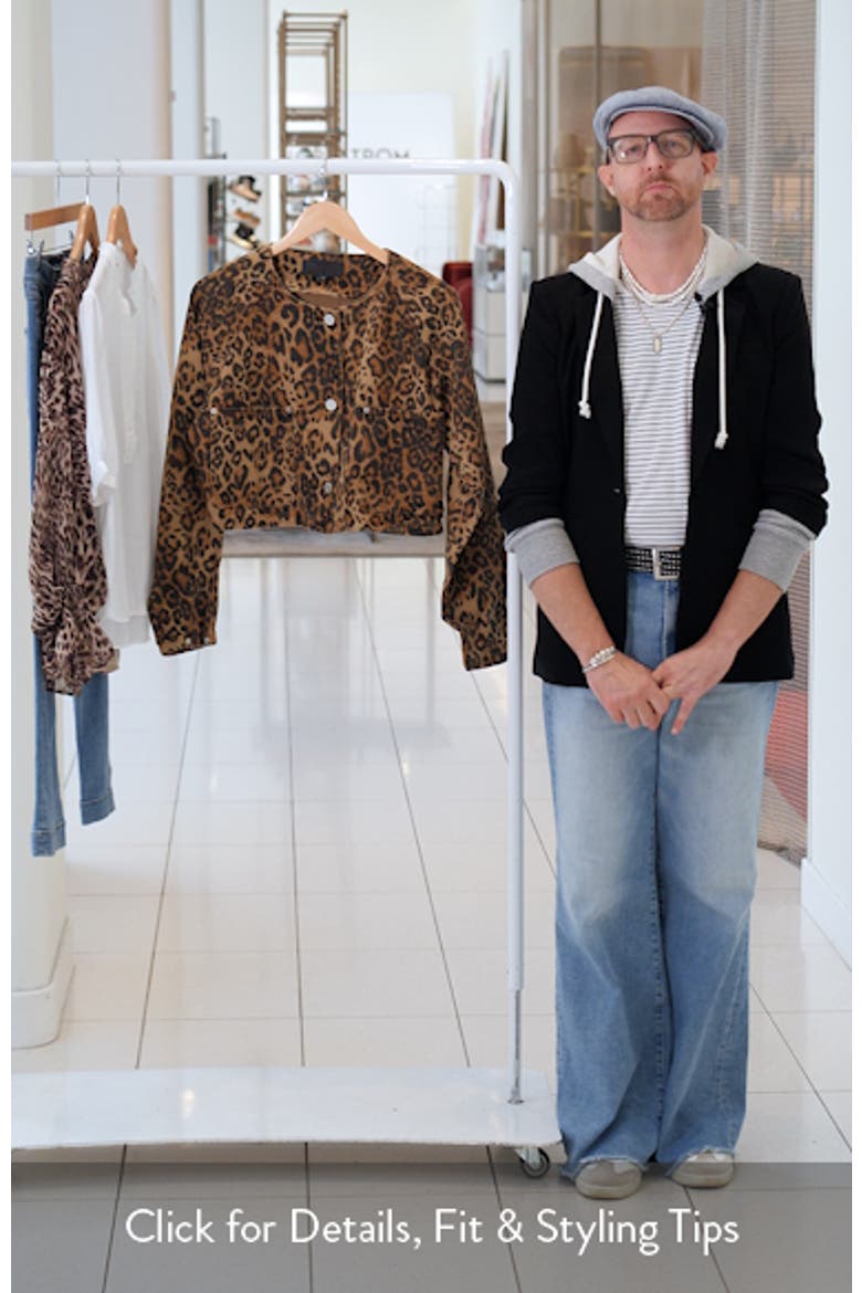 Crop Leopard Print Denim Jacket video