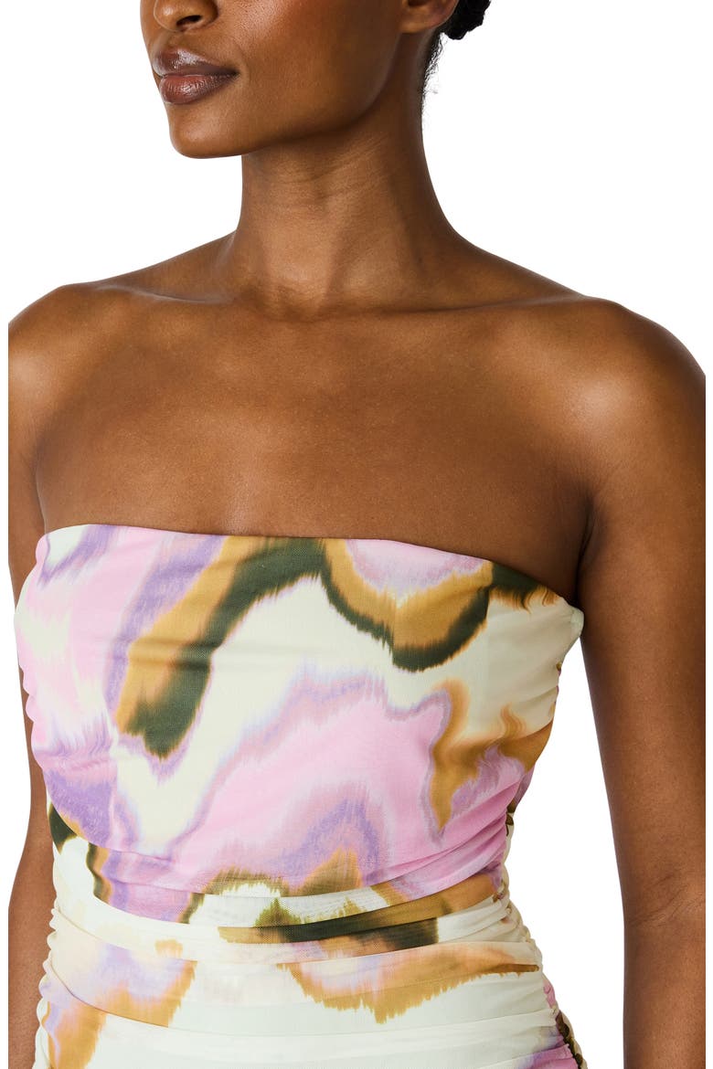 Kerrie Strapless Dress, Alternate, color, IVORY MULTI